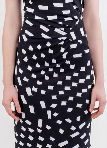 Jersey black and white dress Leila Female dress